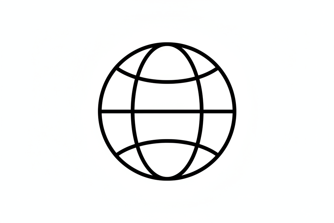 create a black outline image of a circle with two circles inside it to make it look like a globe